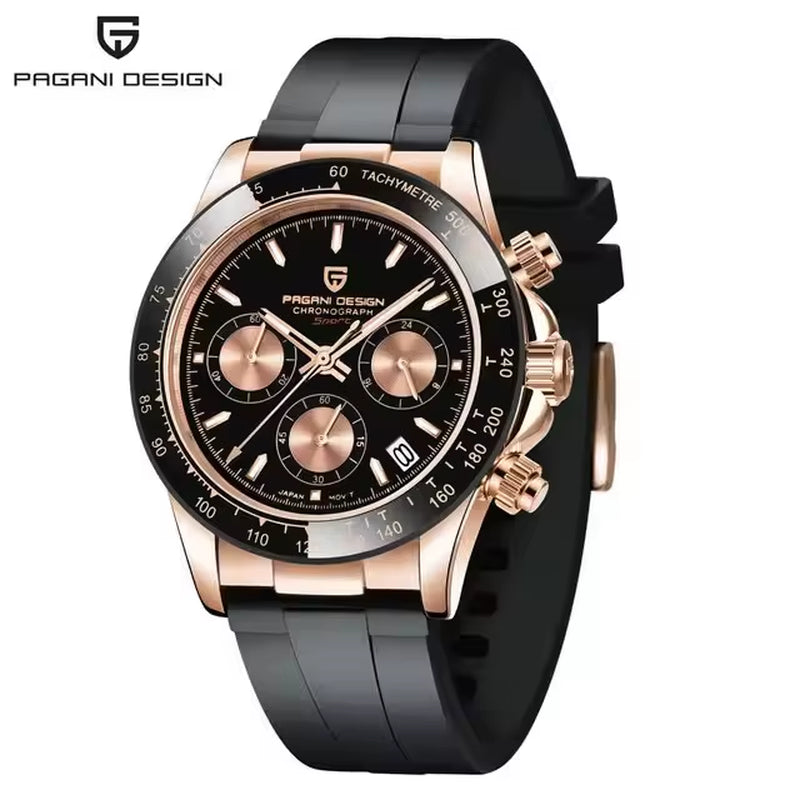 40Mm New V2 Men'S Quartz Watches Sapphire Retro Chronograph Stainless Steel Waterproof Watch Men Relogio Masculino