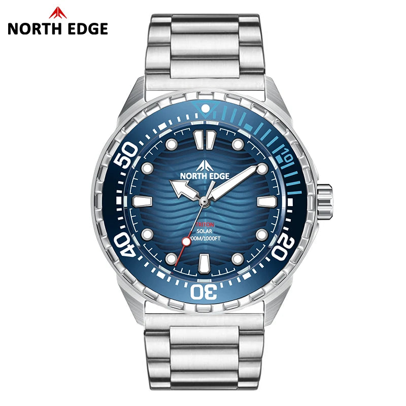 2025 New TRITON Solar Powered Dive Watch Men Luxury Quartz Watches for Men 316L Stainless Steel Case Waterproof 300M
