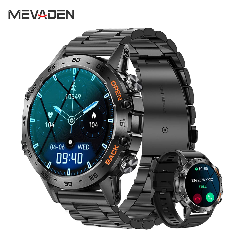 Steel 1.39 Inch Men Luxury Smart Watch Bluetooth Call Sport Fitness Tracker Health Monitor Smartwatch for Male MD52