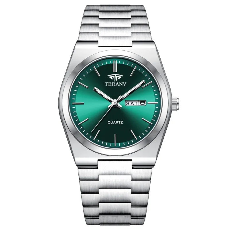Men'S Watch, Slim Stainless Steel Calendar Fashion Quartz Watch