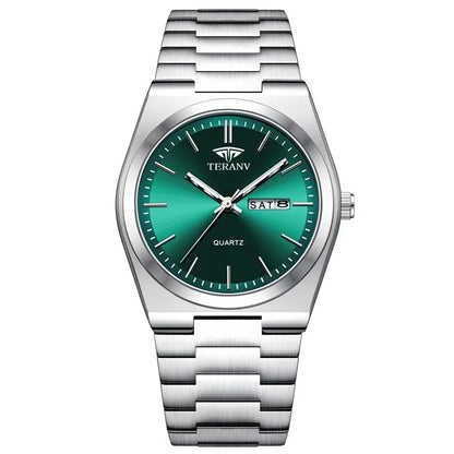 Men'S Watch, Slim Stainless Steel Calendar Fashion Quartz Watch