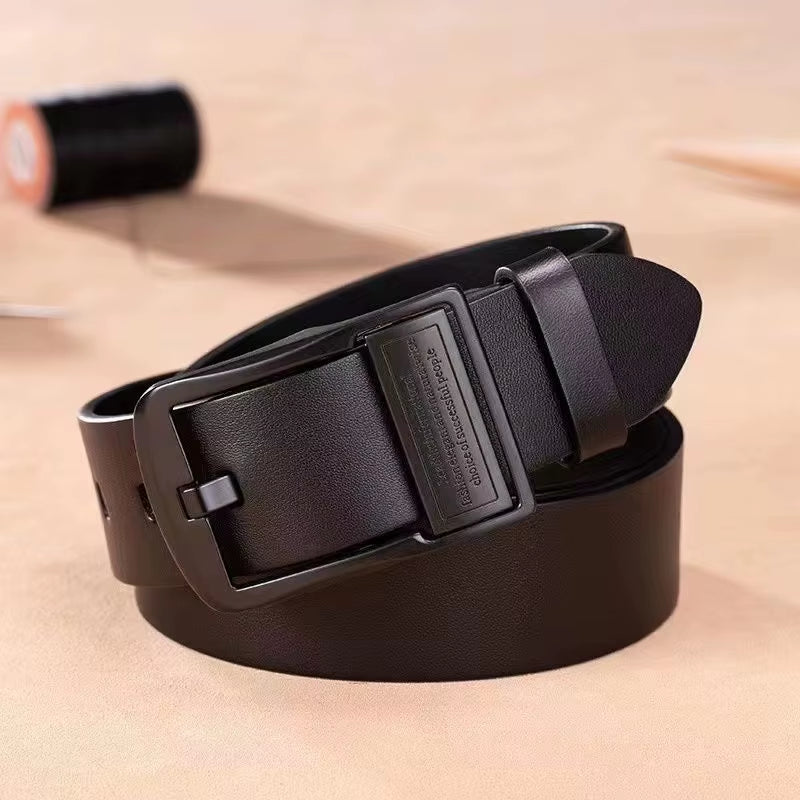 Ceinture Homme en Cuir Véritable – Boucle Ardillon Métal, Style Business Casual