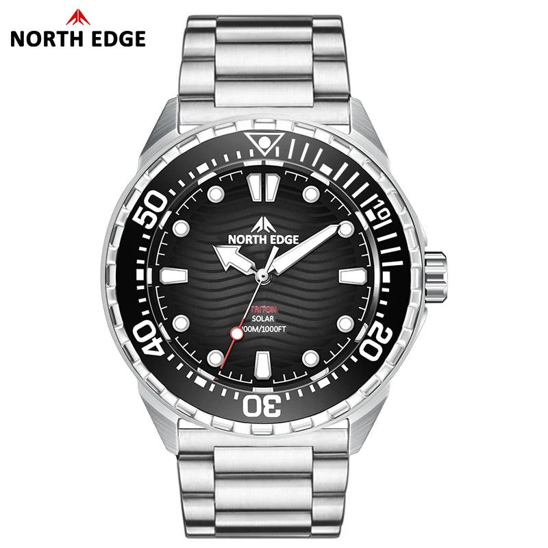 2025 New TRITON Solar Powered Dive Watch Men Luxury Quartz Watches for Men 316L Stainless Steel Case Waterproof 300M
