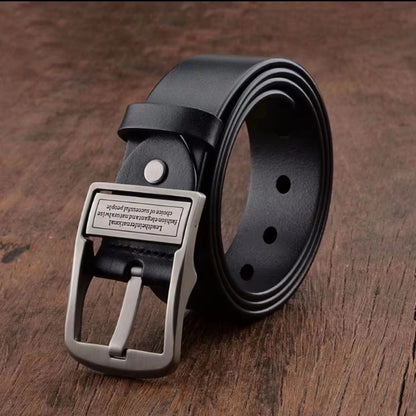 Ceinture Homme en Cuir Véritable – Boucle Ardillon Métal, Style Business Casual