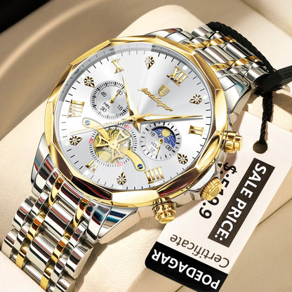 Luxury Men Watch Top Original Waterproof Luminous Chronograph Man Wristwatch Stainless Steel Quartz Men'S Watches Reloj