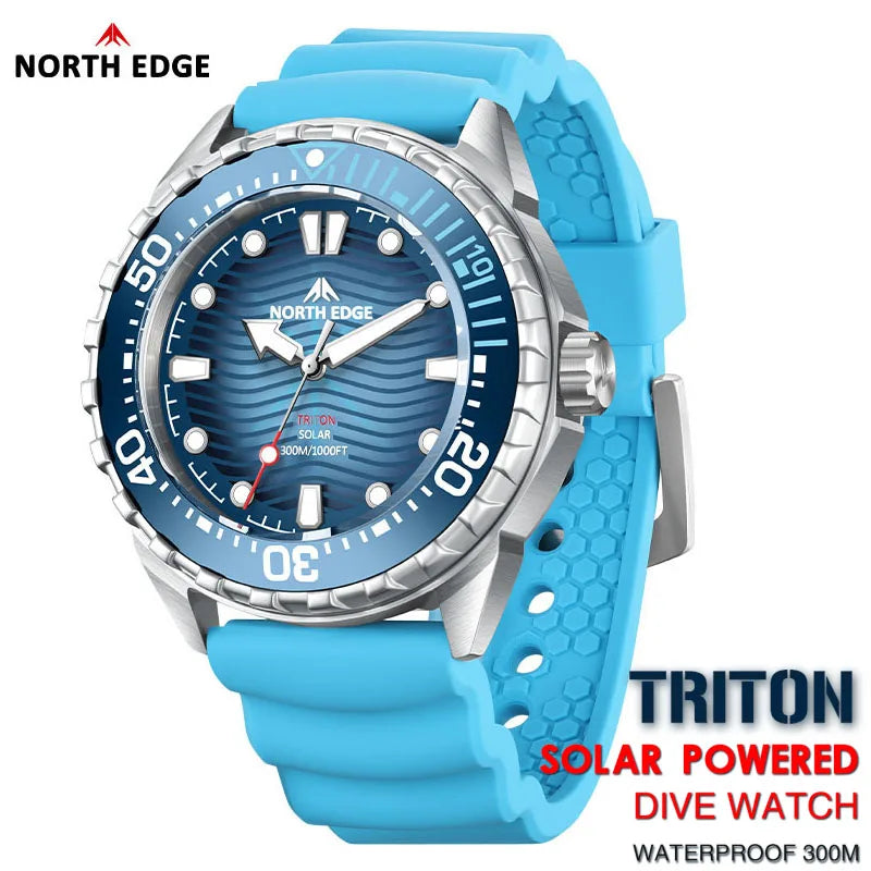 2025 New TRITON Solar Powered Dive Watch Men Luxury Quartz Watches for Men 316L Stainless Steel Case Waterproof 300M