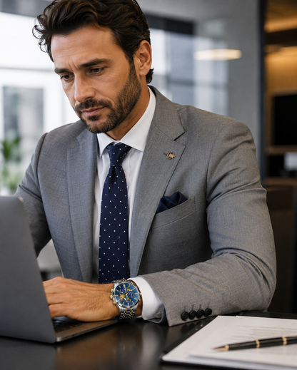 Men's POEDAGAR Watch — Luminous Chronograph, Waterproof, Stainless Steel