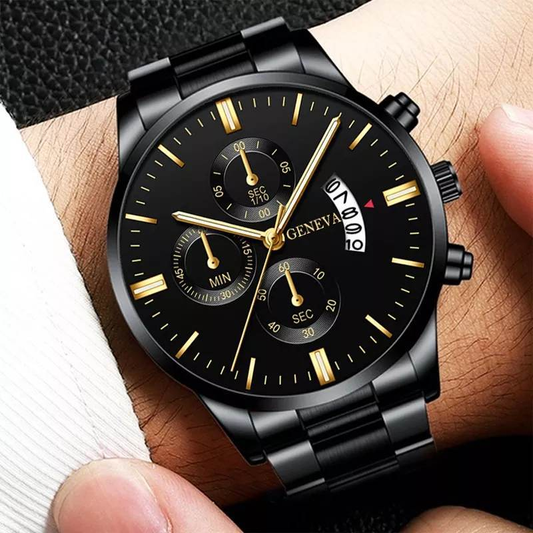 Men's CUENA Watch — Quartz, Date, Stainless Steel Strap