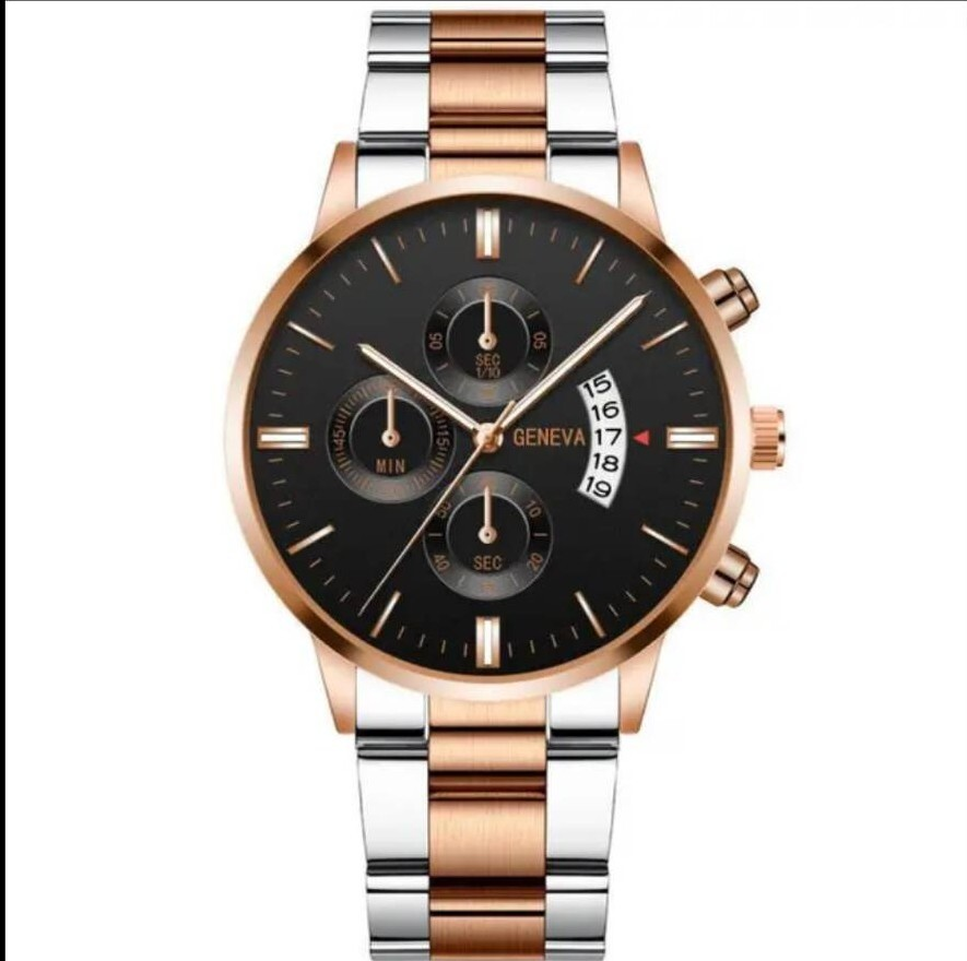 Montre Homme CUENA — Quartz, Date, Bracelet Acier Inoxydable