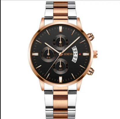 Montre Homme CUENA — Quartz, Date, Bracelet Acier Inoxydable