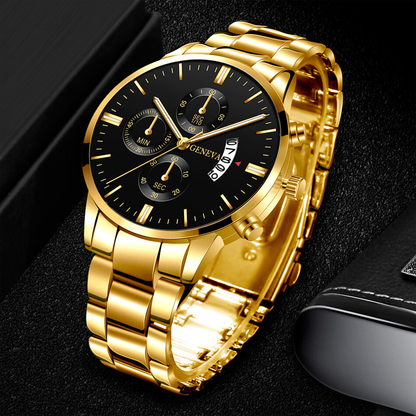 Montre Homme CUENA — Quartz, Date, Bracelet Acier Inoxydable