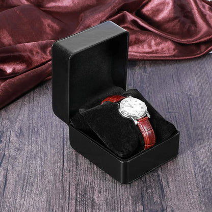 Écrin montre solo en cuir PU avec coussin, coffret cadeau