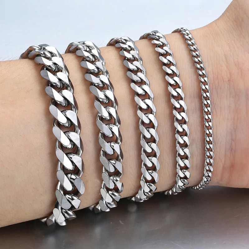 Bracelet Chaîne Cubaine Homme Acier Inoxydable – Style Intemporel