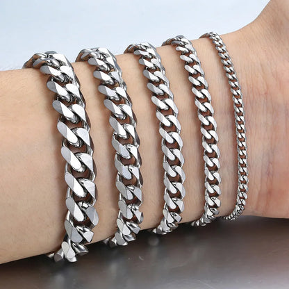 Bracelet Chaîne Cubaine Homme Acier Inoxydable – Style Intemporel