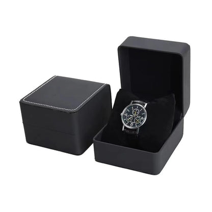 Écrin montre solo en cuir PU avec coussin, coffret cadeau