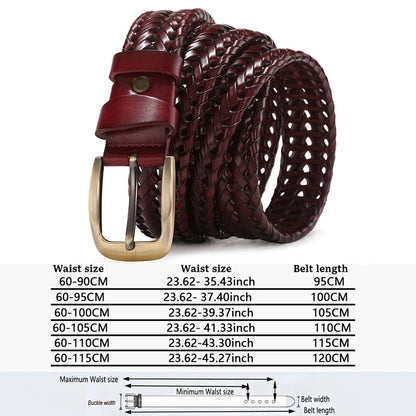 Ceinture homme cuir tressé vintage - présentation packaging