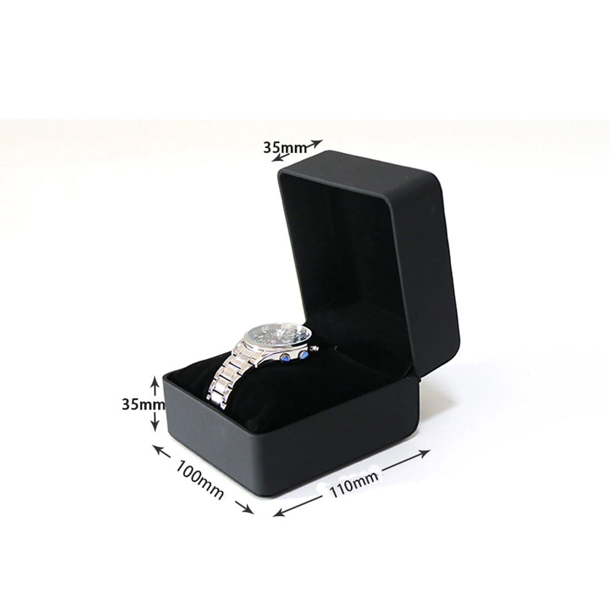 Écrin montre solo en cuir PU avec coussin, coffret cadeau