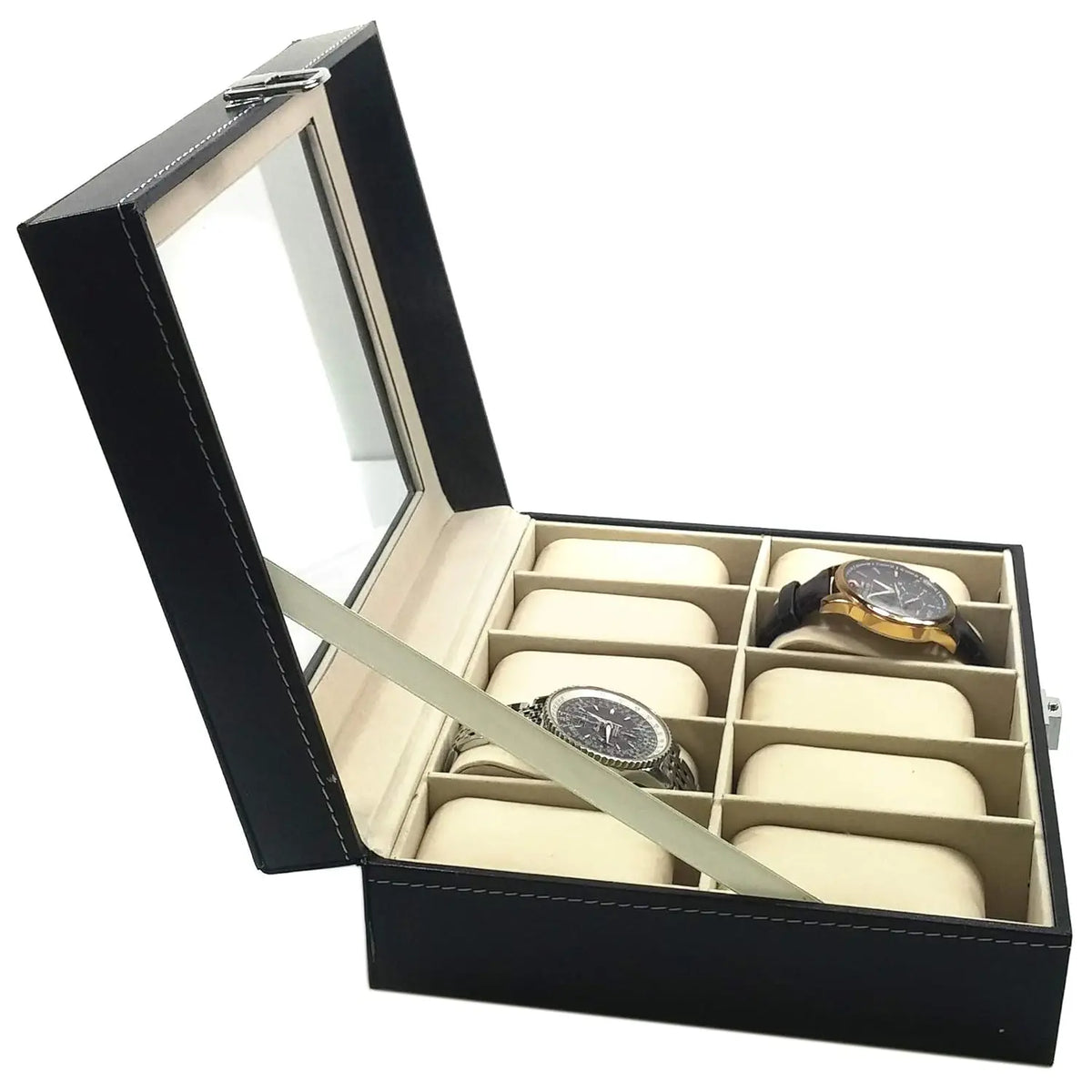 Présentoir à montres en cuir PU, dimensions et format de rangement