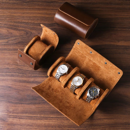 Coffret montre en cuir véritable, écrin à compartiments matelassés