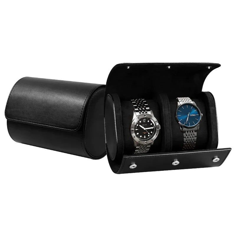 Coffret montre en cuir véritable, écrin à compartiments matelassés