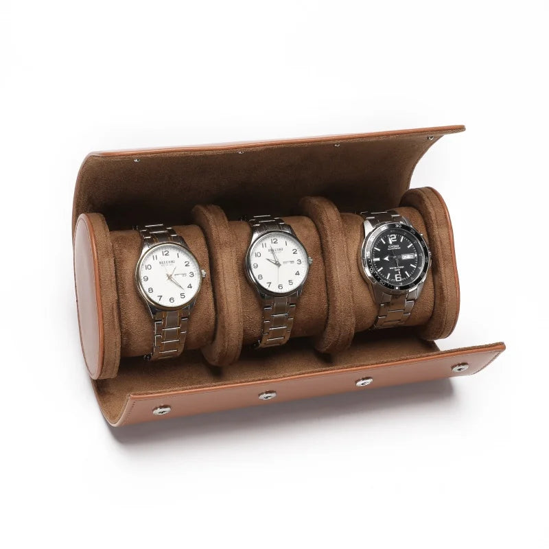 Coffret montre en cuir véritable, écrin à compartiments matelassés