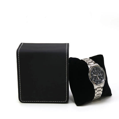 Écrin montre solo en cuir PU avec coussin, coffret cadeau