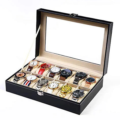 Présentoir à montres en cuir PU, détail du verrou de sécurité
