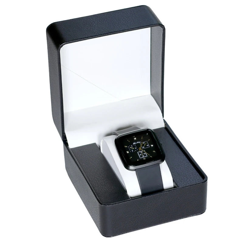 Écrin montre solo en cuir PU avec coussin, coffret cadeau