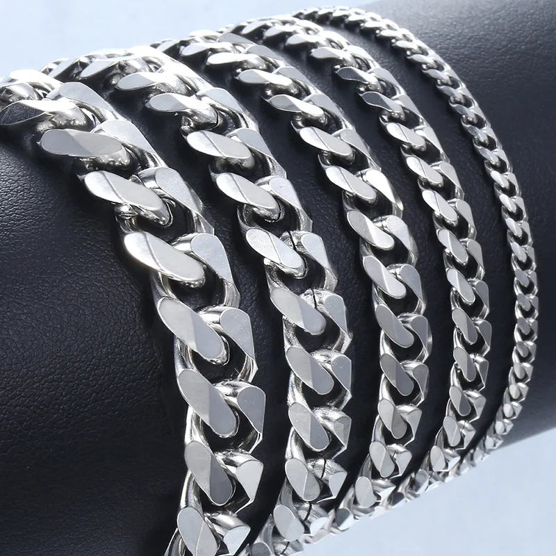 Bracelet Chaîne Cubaine Homme Acier Inoxydable – Style Intemporel