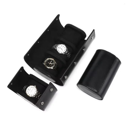 Coffret montre en cuir véritable, écrin à compartiments matelassés