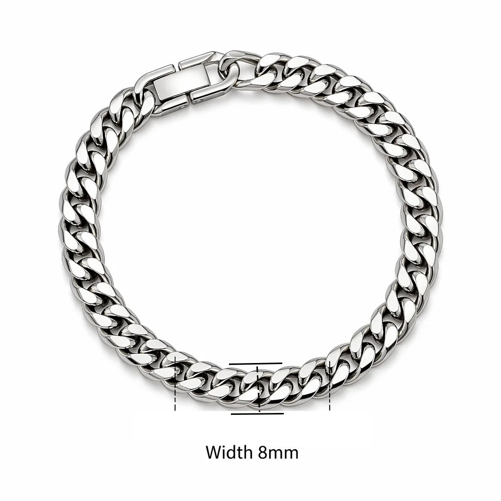 Bracelet Chaîne Cubaine Homme Acier Inoxydable – Style Intemporel