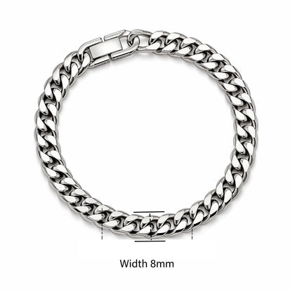 Bracelet Chaîne Cubaine Homme Acier Inoxydable – Style Intemporel