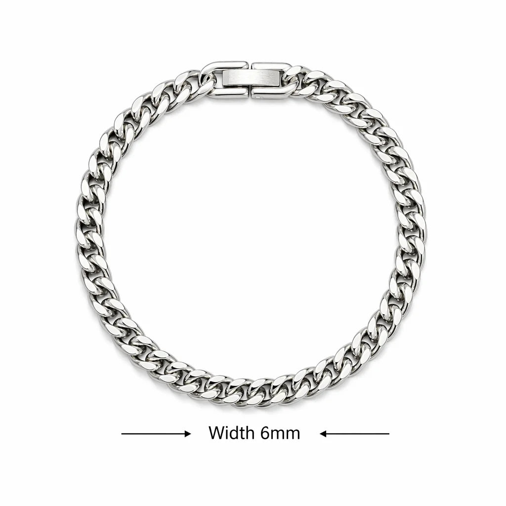 Bracelet Chaîne Cubaine Homme Acier Inoxydable – Style Intemporel