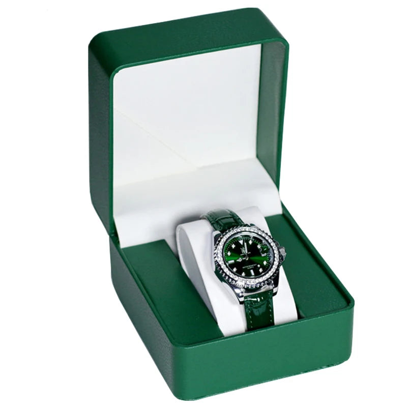Écrin montre solo en cuir PU avec coussin, coffret cadeau
