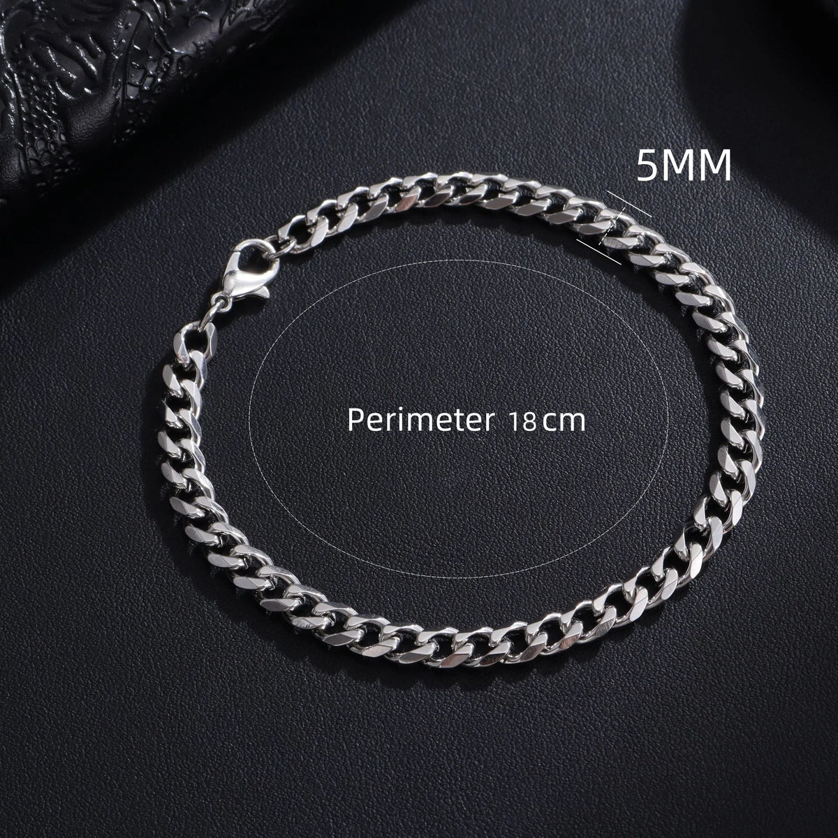 Bracelet Chaîne Cubaine Homme Acier Inoxydable – Style Intemporel