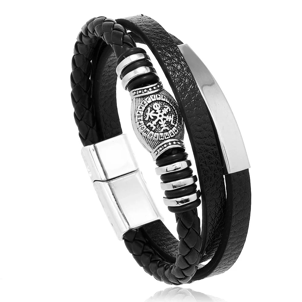 Bracelet Homme Cuir Tressé Multi-Rangs – Bijoux Tendance Style Urbain