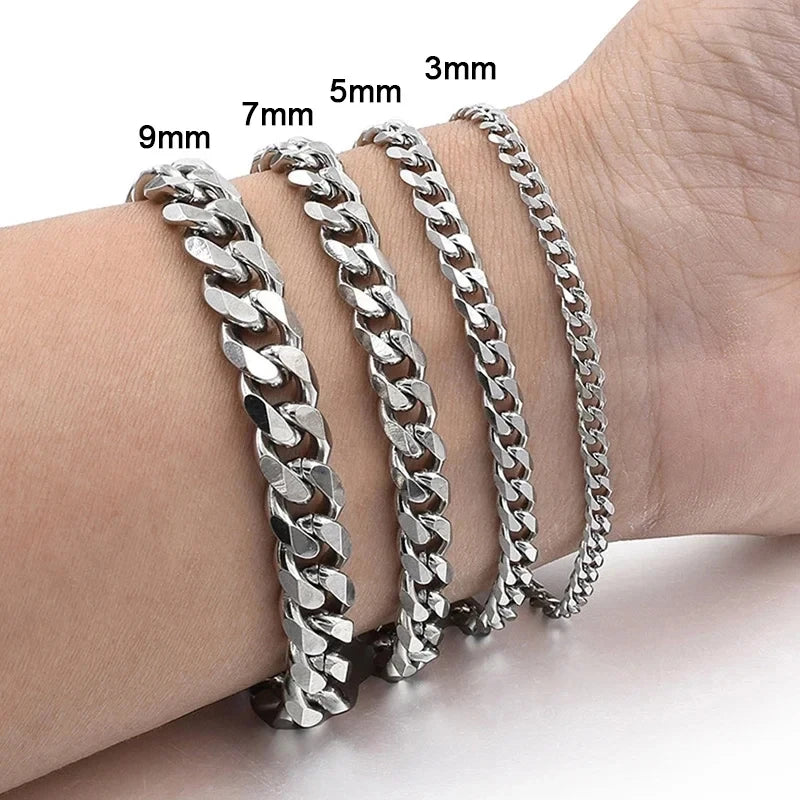 Bracelet Chaîne Cubaine Homme Acier Inoxydable – Style Intemporel