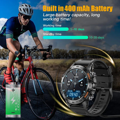 Steel 1.39 Inch Men Luxury Smart Watch Bluetooth Call Sport Fitness Tracker Health Monitor Smartwatch for Male MD52