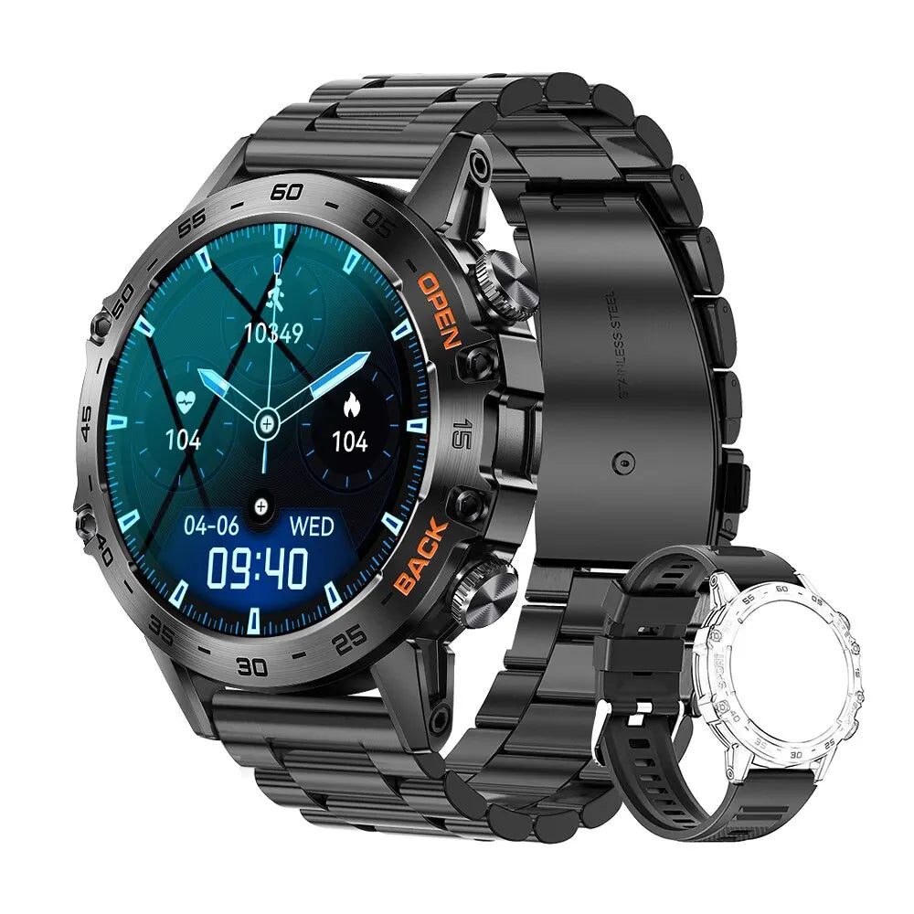 Steel 1.39 Inch Men Luxury Smart Watch Bluetooth Call Sport Fitness Tracker Health Monitor Smartwatch for Male MD52