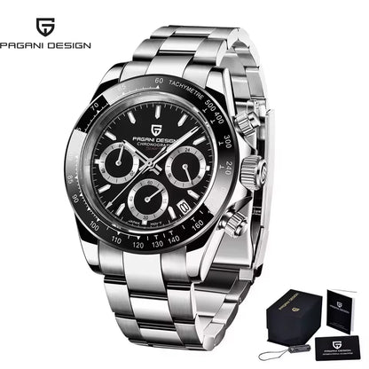 40Mm New V2  Men'S Quartz Watches Sapphire Retro Chronograph Stainless Steel Waterproof Watch Men Relogio Masculino