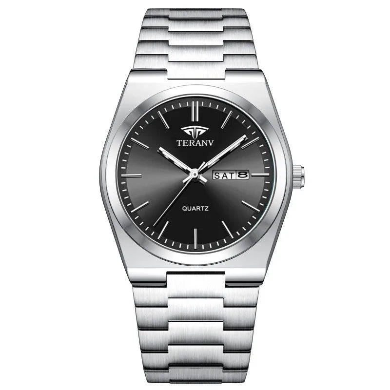 Men'S Watch, Slim Stainless Steel Calendar Fashion Quartz Watch