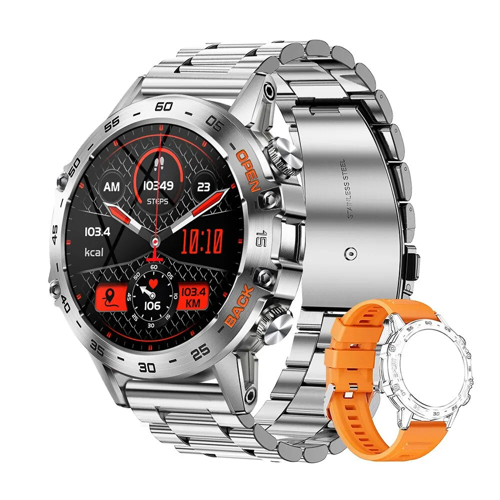 Steel 1.39 Inch Men Luxury Smart Watch Bluetooth Call Sport Fitness Tracker Health Monitor Smartwatch for Male MD52